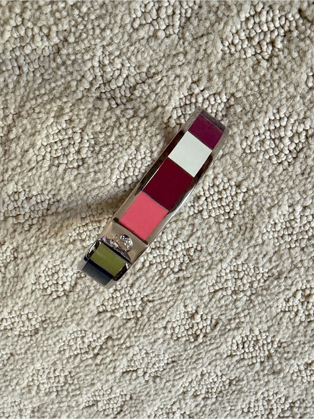 Coach Multicolor Tile Bracelet in Pink, Burgundy, White, Olive and Black